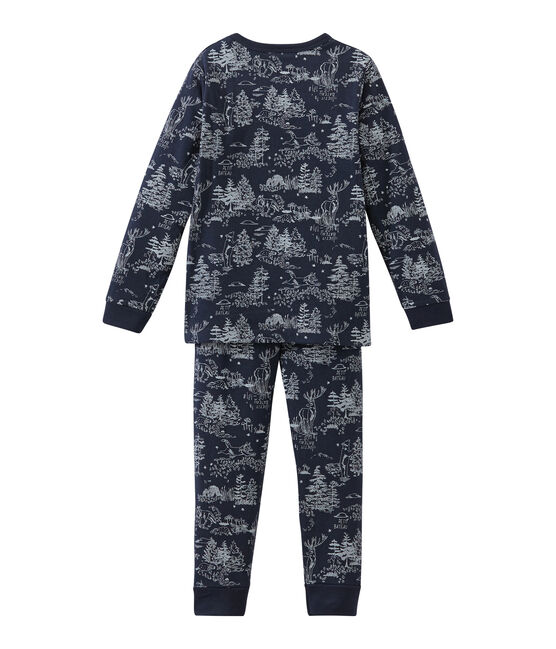 Pijama para niño azul SMOKING/blanco ECUME