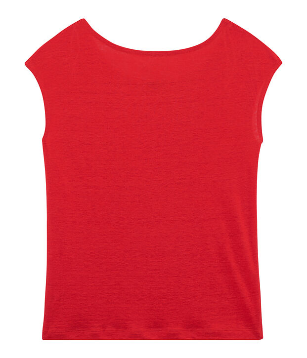 Camiseta de lino para mujer rojo