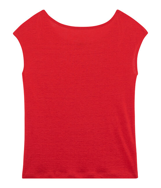 Camiseta de lino para mujer rojo PEPS