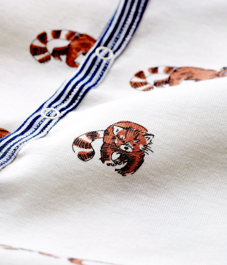 Pelele de punto acanalado para beb&eacute; de ni&ntilde;o blanco/multicolor