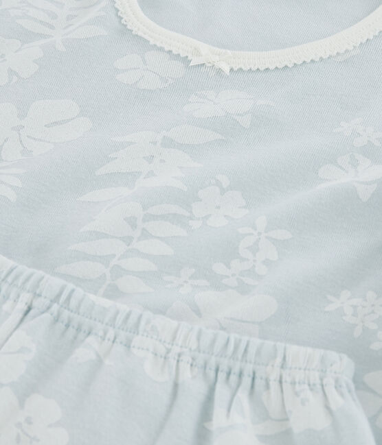 Pijama hawaiano azul de algodón de niña PLEINAIR/ MARSHMALLOW