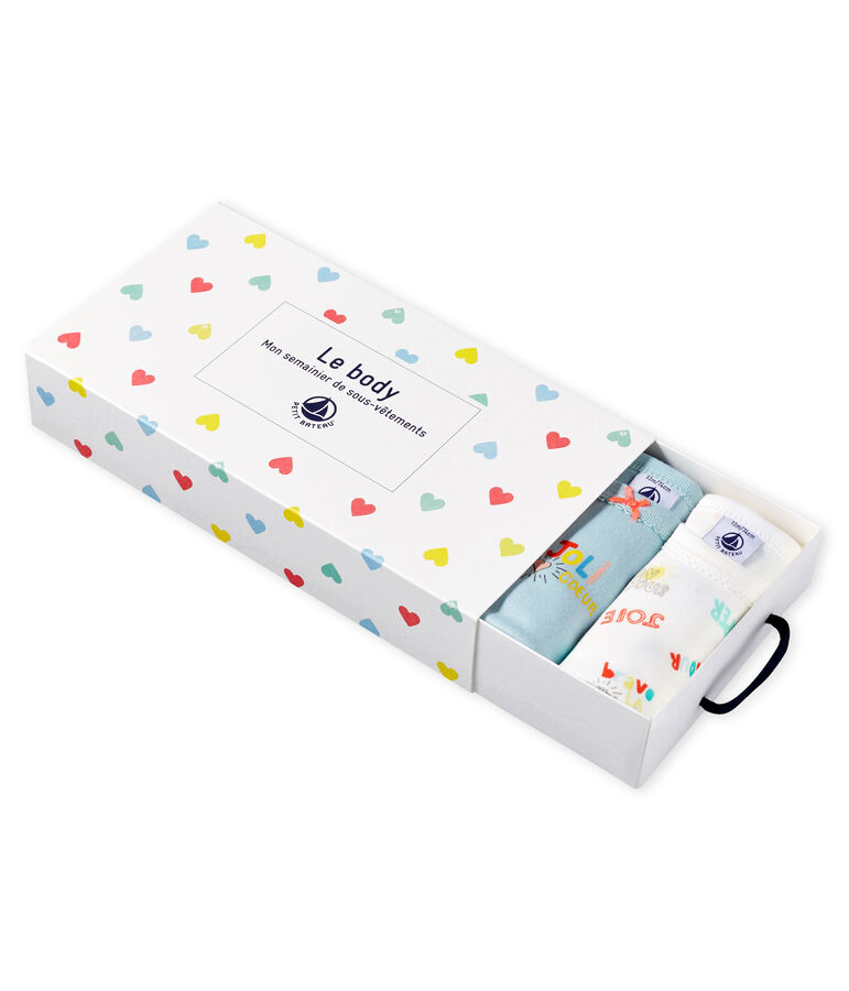 Juego de 5 bodis de manga corta para beb&eacute; de ni&ntilde;a variante 1