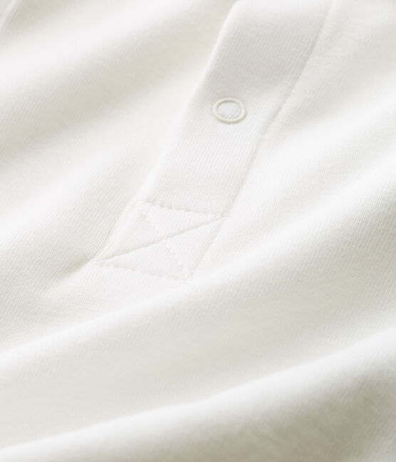 Bodi con cuello de polo para bebé niño blanco MARSHMALLOW