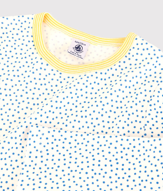 Pijama con motivos de algodón orgánico infantil unisex blanco MARSHMALLOW/azul BRASIER