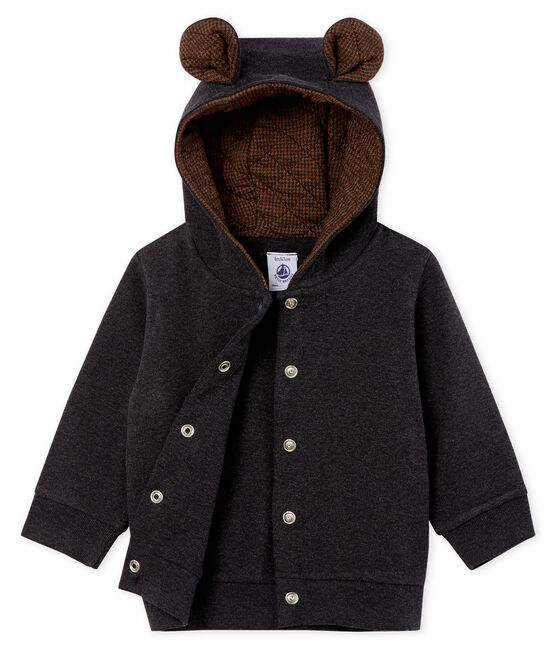 Sudadera con capucha de punto de elastano para bebé niño gris CITY CHINE