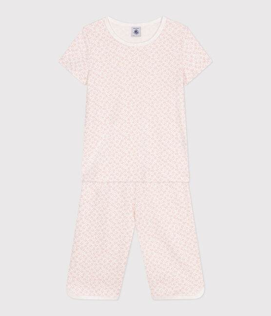 Pijama pirata infantil de algodón con estampado de flores MARSHMALLOW/ PANTY
