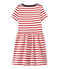 Vestido niña a rayas blanco MARSHMALLOW/rojo TERKUIT