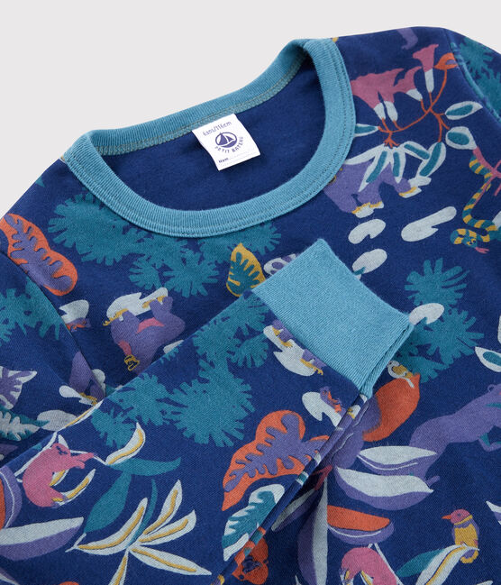 Pijama estampado de jungla de niño de túbico azul MEDIEVAL/blanco MULTICO