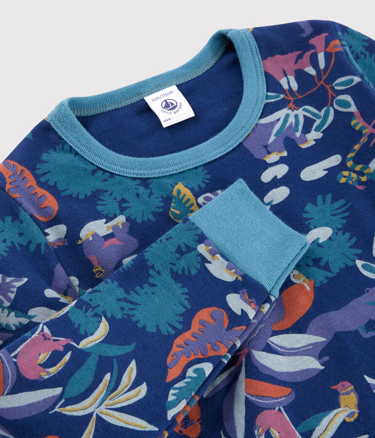 Pijama estampado de jungla de ni&ntilde;o de t&uacute;bico azul/multicolor