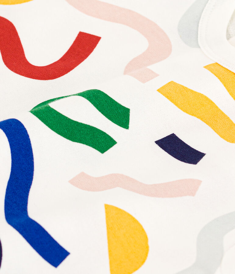 Mono corto de felpa para beb&eacute; blanco/multicolor