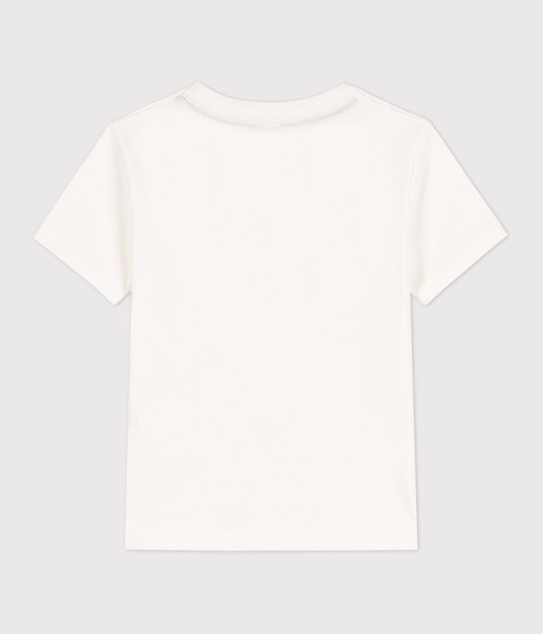 Camiseta de manga corta de algod&oacute;n de ni&ntilde;o blanco