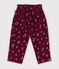 Pantal&oacute;n de terciopelo con estampado de flores para beb&eacute; rojo/multicolor