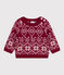 Jersey de lana y algodón con estampados para bebé rojo AMARANTE/ AVALANCHE