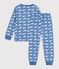 Pijama infantil de mulet&oacute;n con estampado de ballenas azul/blanco