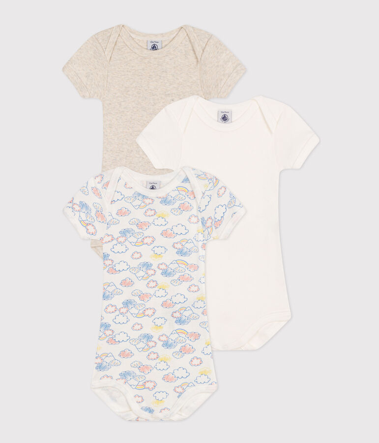 Juego de 3 bodis de algod&oacute;n de manga corta con arco&iacute;ris para beb&eacute; multicolor