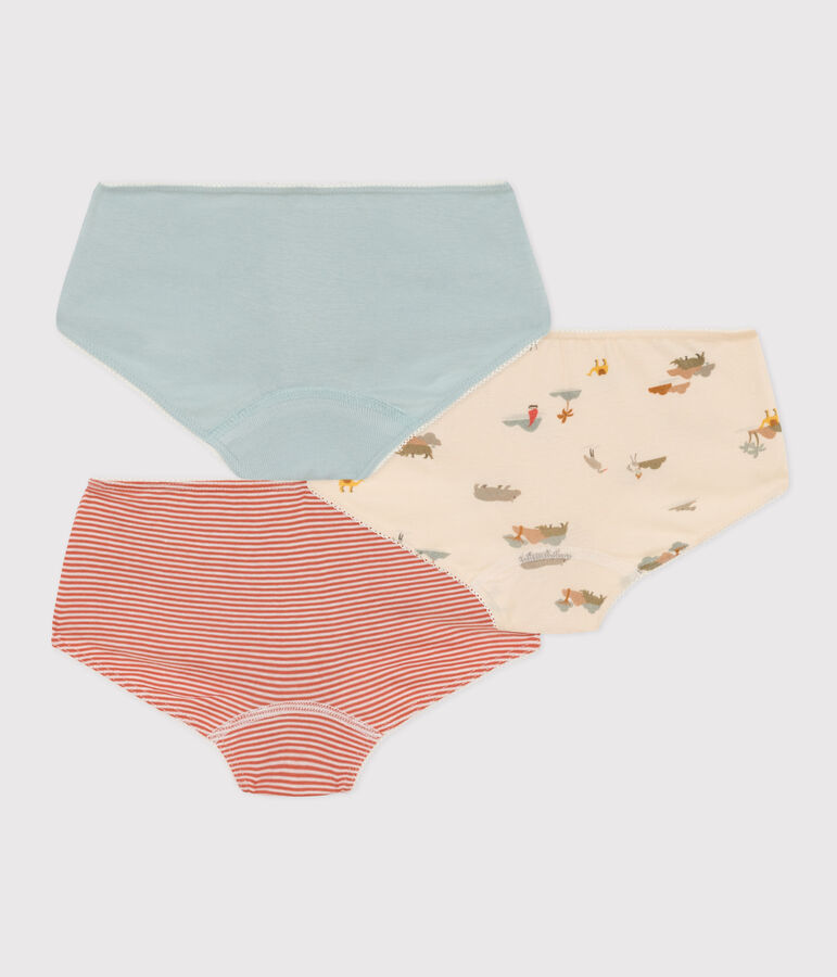 Juego de 3 culottes de algod&oacute;n con animales para ni&ntilde;a multicolor