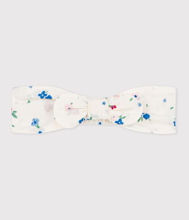 Cinta de popelina con estampado de flores para beb&eacute; ni&ntilde;a blanco/multicolor