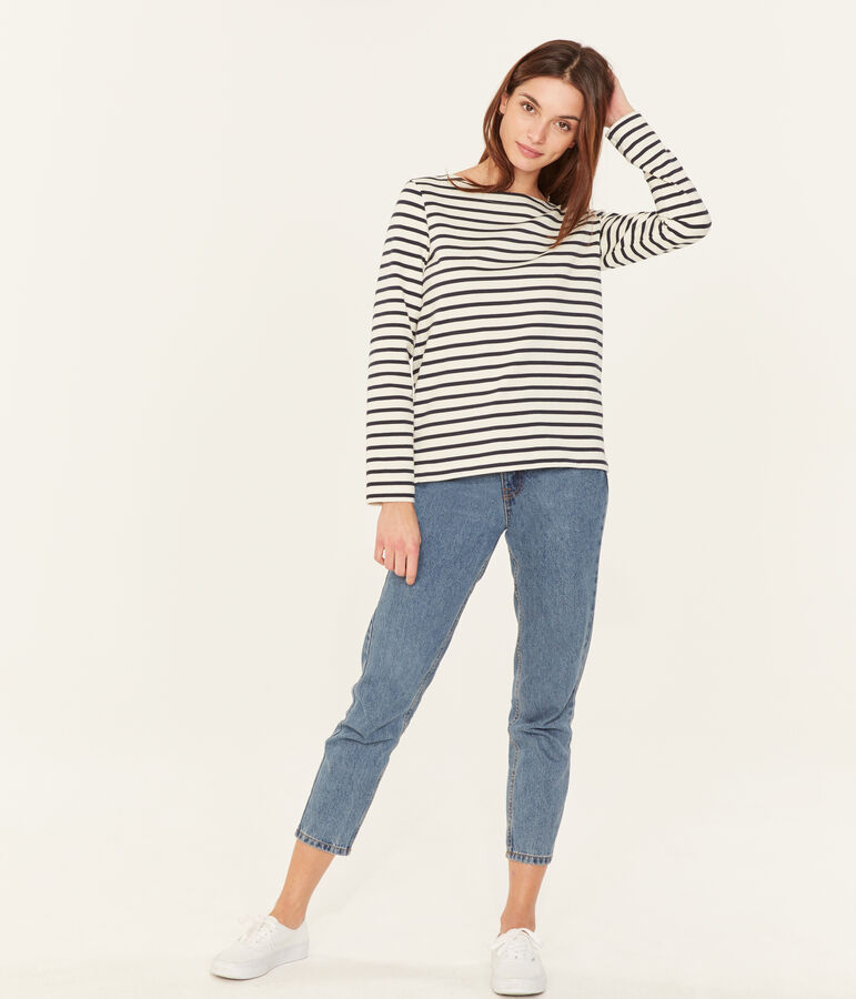 Marinera ic&oacute;nica para mujer blanco/azul