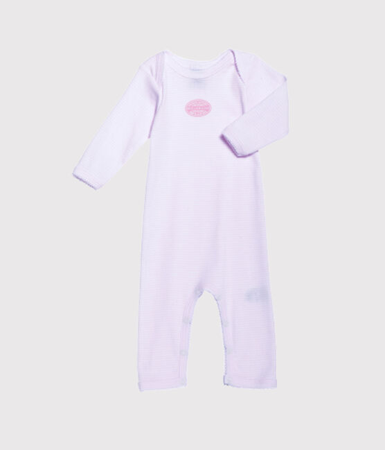 Body largo milrayas para bebé niña rosa VIENNE/blanco ECUME