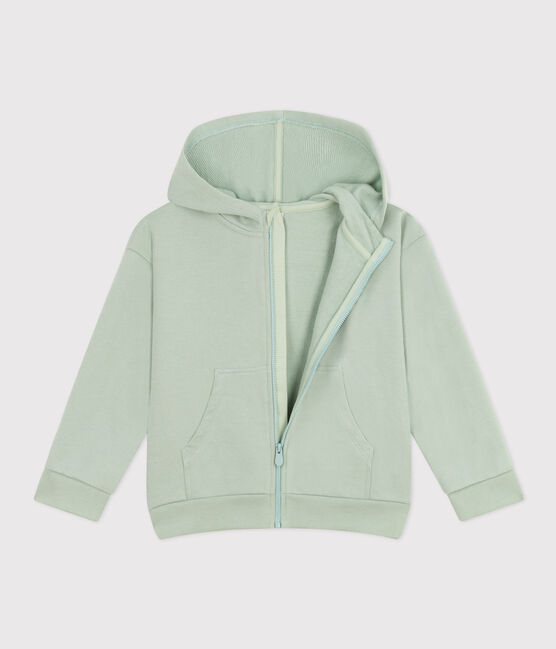 Sudadera de felpa con cremallera y capucha para niño verde HERBIER