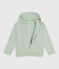 Sudadera de felpa con cremallera y capucha para niño verde HERBIER