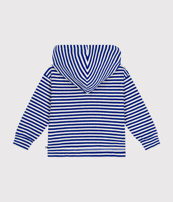 Sudadera infantil de rizo a rayas con capucha azul SURF/ AVALANCHE