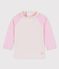 Camiseta anti-UV eco-sostenible de bebé rosa MINOIS/blanco MARSHMALLOW