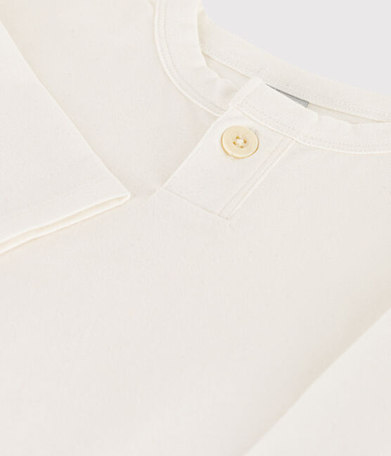 Camiseta de algodón de manga larga para bebé blanco MARSHMALLOW