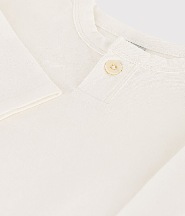 Camiseta de algod&oacute;n de manga larga para beb&eacute; blanco