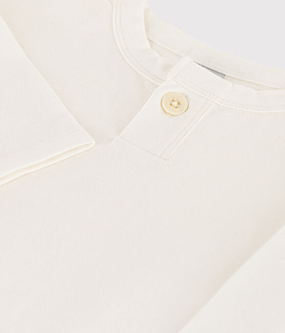 Camiseta de algodón de manga larga para bebé blanco MARSHMALLOW