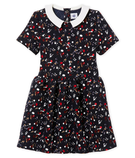 Vestido para niña azul SMOKING/blanco MULTICO