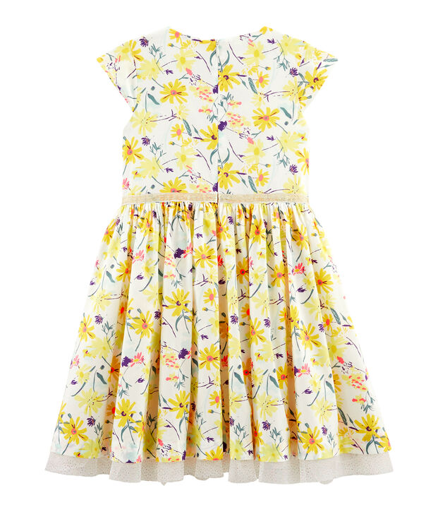 Vestido de manga corta para ni&ntilde;a blanco/multicolor