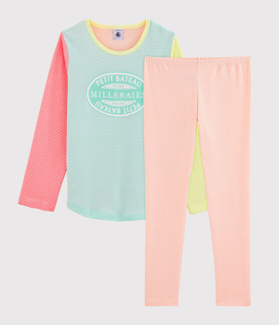 Pijama de punto para niña blanco MARSHMALLOW/blanco MULTICO
