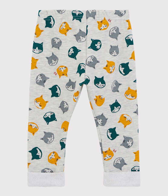 Pantalón de muletón de bebé. gris BELUGA/blanco MULTICO