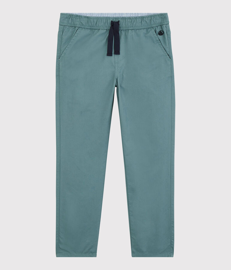 Pantal&oacute;n de corte normal de sarga de algod&oacute;n de ni&ntilde;o verde