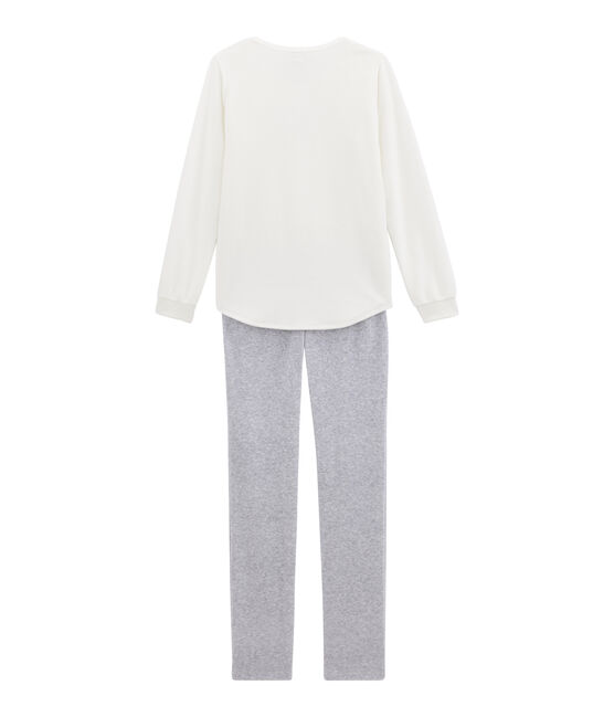 Pijama para niña blanco MARSHMALLOW/gris POUSSIERE