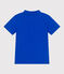 Polo infantil de algodón liso de manga corta azul PERSE