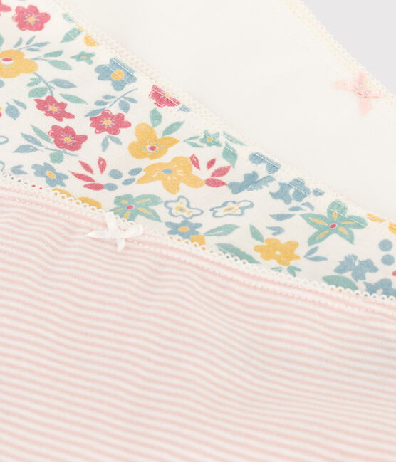 Juego de 3 culottes de algodón con flores para niña variante 1