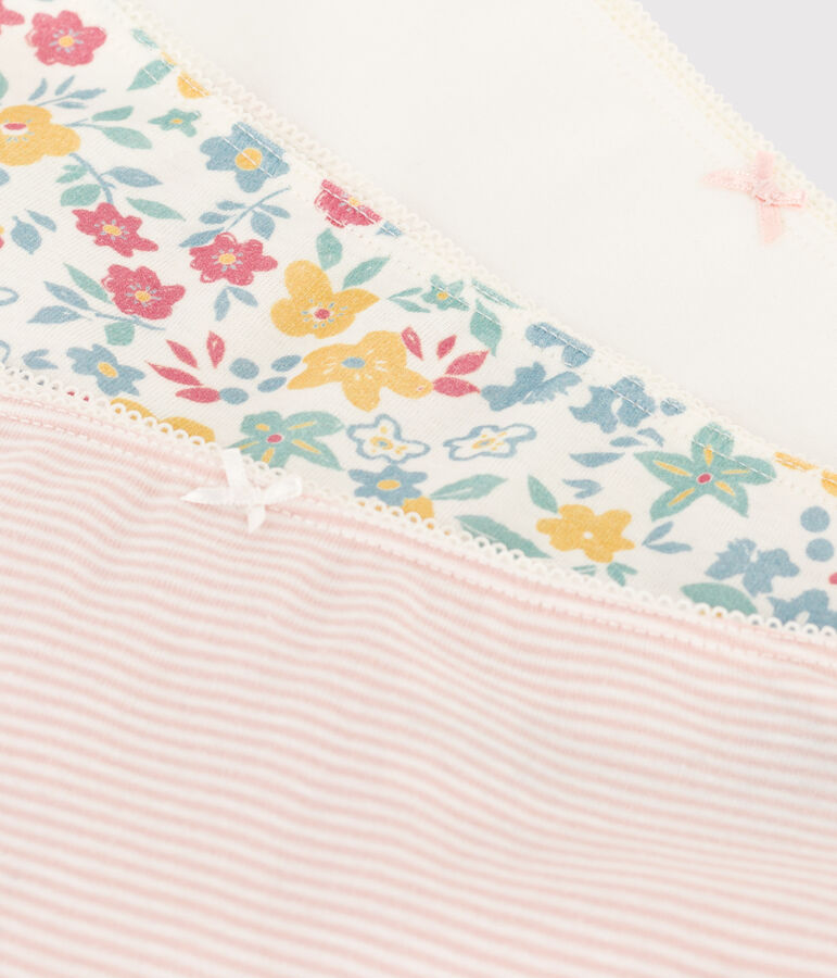 Juego de 3 culottes de algod&oacute;n con flores para ni&ntilde;a variante 1