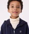 Sudadera infantil de algodón liso con capucha y cremallera azul SMOKING