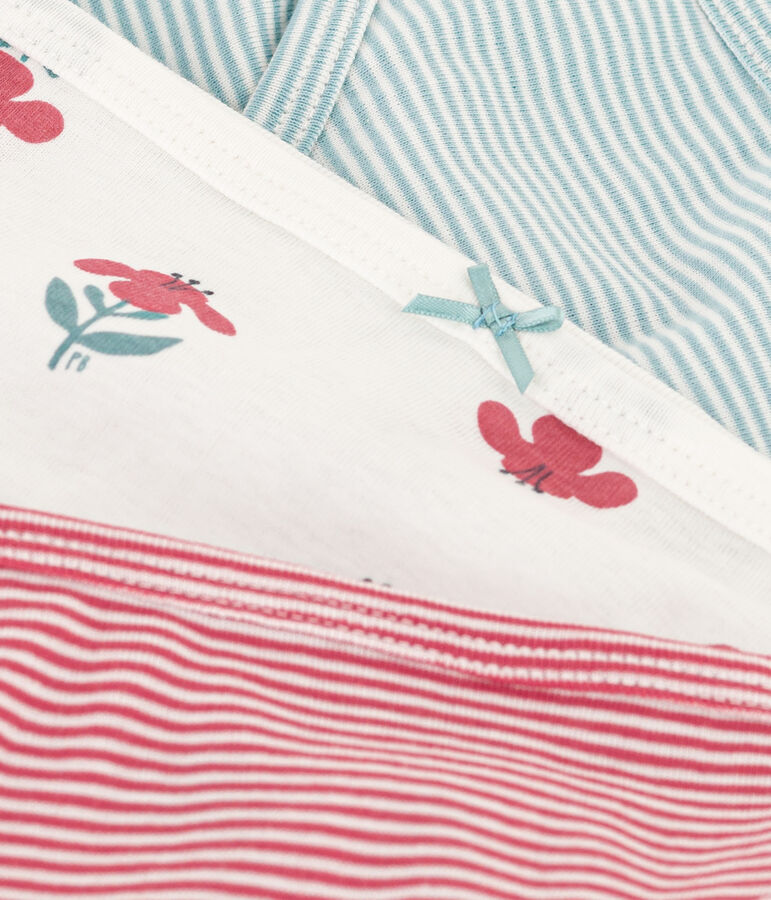 Juego de 3 braguitas de algod&oacute;n para mujer multicolor