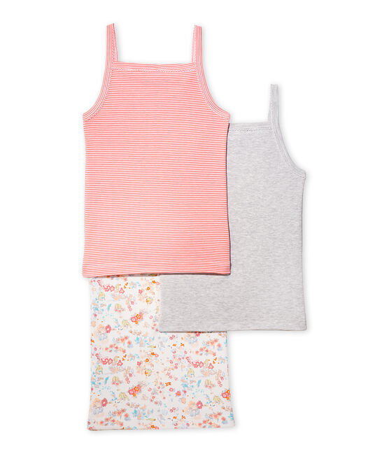 Lote de 3 camisetas de tirantes para niña blanco .