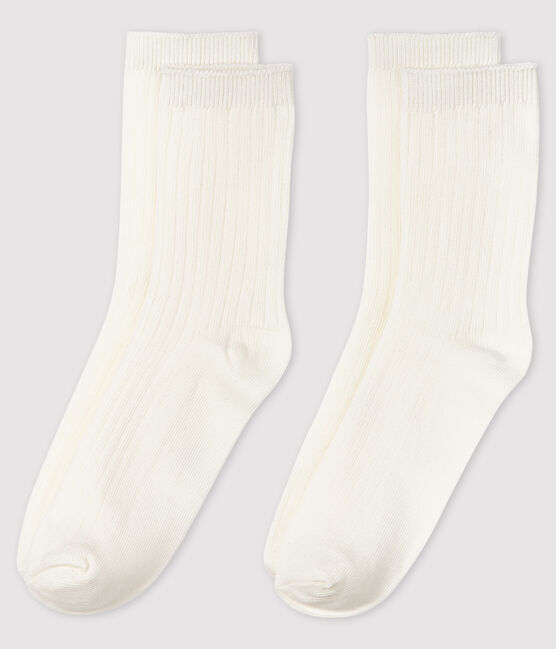 Juego de 2 de pares de calcetines de niño blanco ECUME