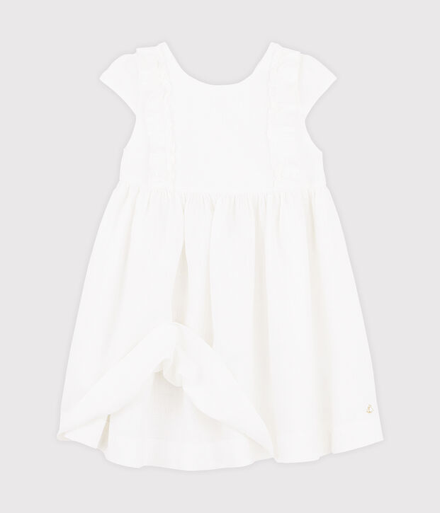 Vestido de ceremonia de ni&ntilde;a blanco