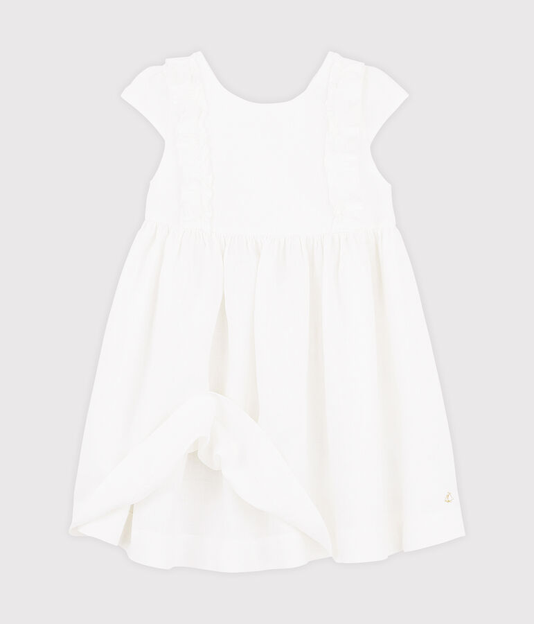 Vestido de ceremonia de ni&ntilde;a blanco