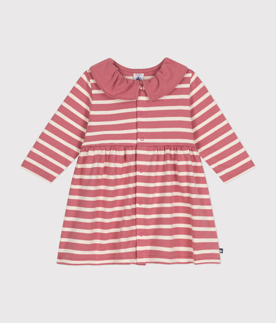 Vestido de manga larga de punto jersey grueso de bebé rosa ROSEWOOD/ AVALANCHE