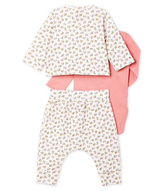 Conjunto de tres piezas para bebé niña de punto blanco MARSHMALLOW/blanco MULTICO