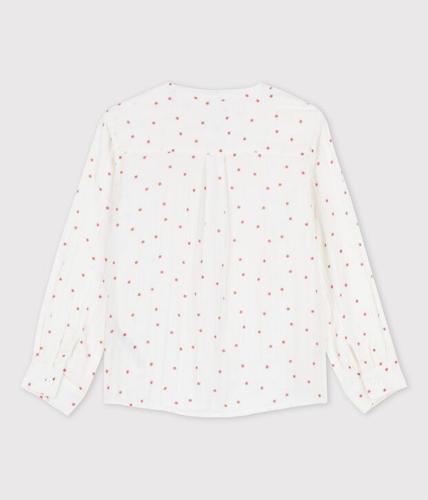 Camisa de gasa de algod&oacute;n estampada para ni&ntilde;o blanco/marron