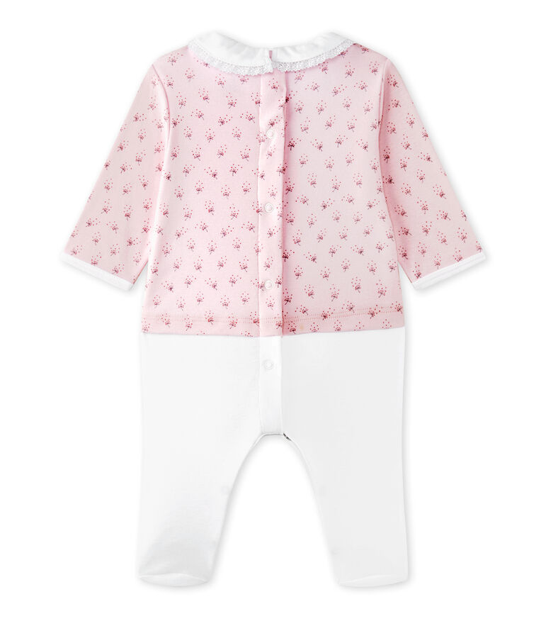 Pelele blusa bi-materia beb&eacute; ni&ntilde;a rosa/multicolor