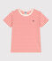 Camiseta infantil de manga corta de algodón con rayas rojo AVALANCHE/ SPICY